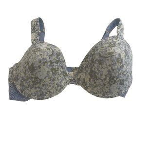 Lucky Brand Bra Size 38D Blue and Green Floral